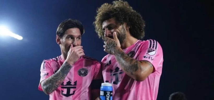 Maximiliano Falcón y Lionel Messi Miami
