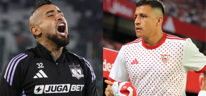 Arturo Vidal le deja dardito a Alexis Sánchez.