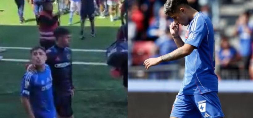 Lucas Assadi escupe a hinchas de la UC.