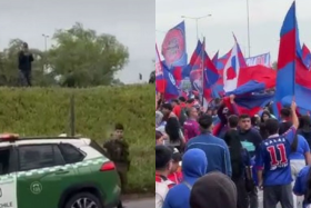carabinero dispara contra hinchas de la U