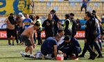 El portero de Everton sufrió un fuerte choque con Fernando Zampedri.