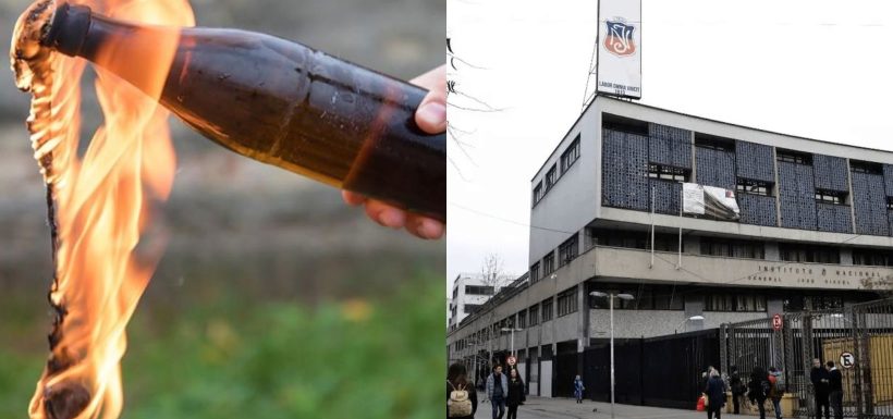 Bomba molotov cayó en sala de profesores del Instituto Nacional