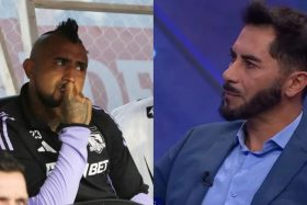 Arturo Vidal recibe el consejo de Johnny Herrera.