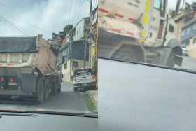 Ocupantes captan momento exacto en que un camión se volcó sobre su auto en Valparaíso