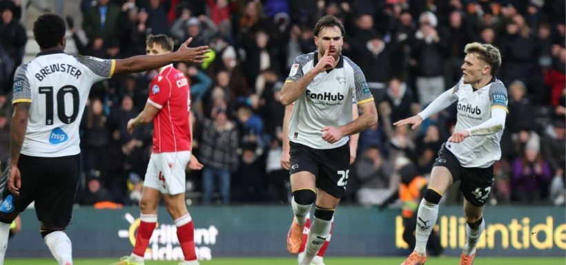 El tremendo golazo de Ben Brereton para cortar su sequía en Derby County