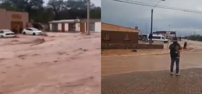 VIDEOS | Colapso total tras intensas lluvias que golpean San Pedro de Atacama