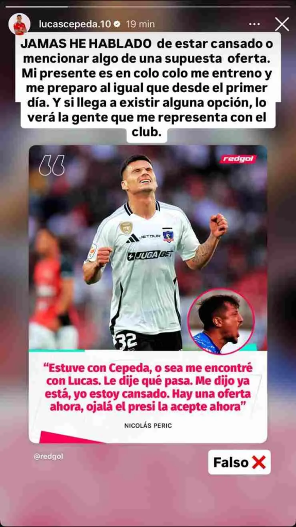 Lucas Cepeda desmiente rumores de enojo.