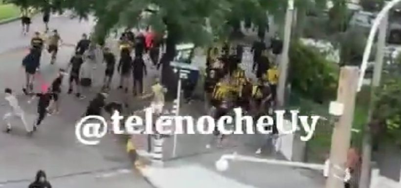Pelea callejera Colo Colo y Peñarol.