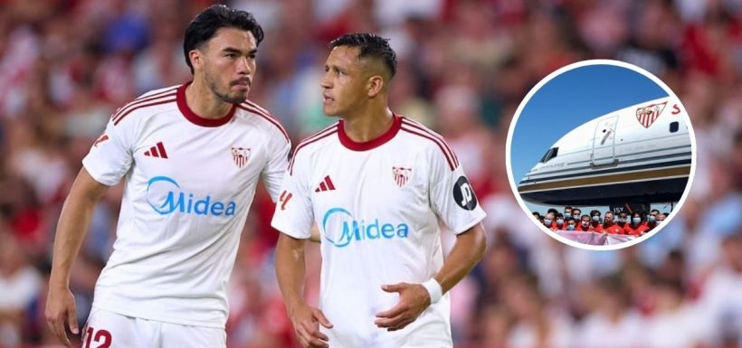 El Sevilla de Alexis Sánchez y Gabriel Suazo sufre problemas técnicos con su avión