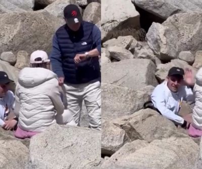 VIDEO | ¡Fueron pillados fumando! Turistas españoles desatan ola de críticas tras burlona reacción en Torres del Paine