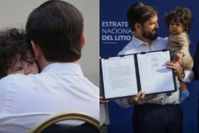 VIDEO | ¡Bien acompañado! El tierno momento protagonizado por el presidente Boric en importante ceremonia