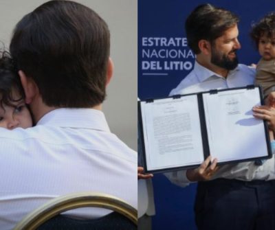 VIDEO | ¡Bien acompañado! El tierno momento protagonizado por el presidente Boric en importante ceremonia