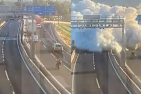 VIDEO | Registran momento justo en que camión explota y onda expansiva cubre a las víctimas en Renca