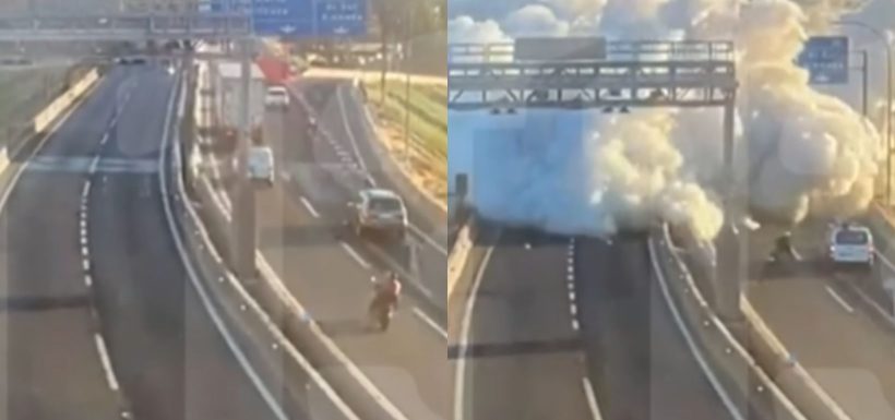 VIDEO | Registran momento justo en que camión explota y onda expansiva cubre a las víctimas en Renca
