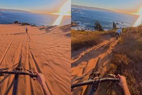 ¡Hasta recetas les dejaron! Ciclistas europeos graban descenso en santuario natural de Concón y reciben ola de críticas en redes