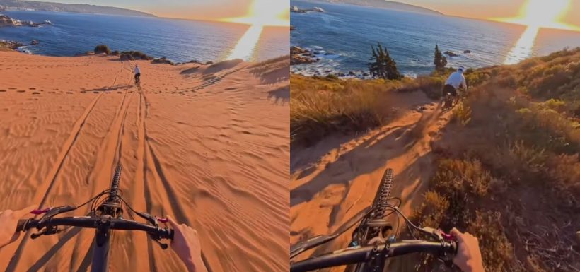 ¡Hasta recetas les dejaron! Ciclistas europeos graban descenso en santuario natural de Concón y reciben ola de críticas en redes