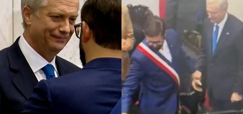 VIDEO | ¿Un mensaje secreto? Captan particular momento entre Boric y Kast en pleno cambio de mando