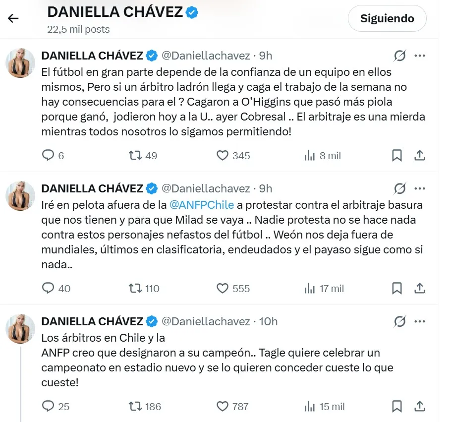 Daniella Chávez carga contra la ANFP.