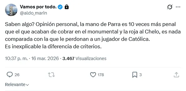 Dirigente de U de Chile se lanza contra Colo Colo.