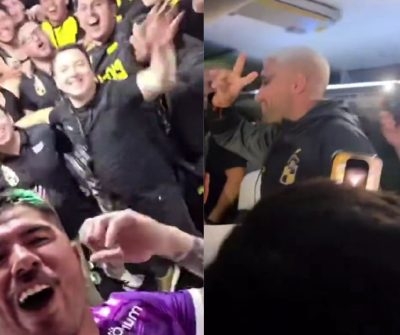 Festejos de Coquimbo Unido tras triunfo en Libertadores.