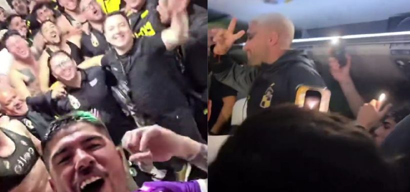 Festejos de Coquimbo Unido tras triunfo en Libertadores.
