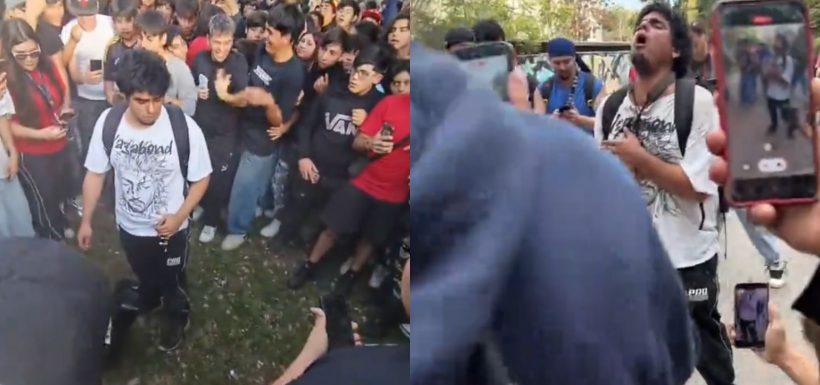 VIDEO | Registran impactante linchamiento que vivió streamer Corxea en pleno centro de Santiago