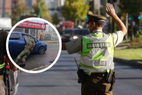 video carabinero arrastrado
