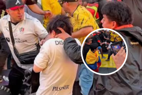 Hinchas ecuatorianos Times Square