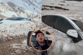 VIDEO | Tres meses después del polémico rescate, reaparece el auto de “El Chino” enterrado en la nieve