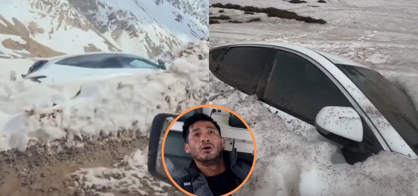 VIDEO | Tres meses después del polémico rescate, reaparece el auto de “El Chino” enterrado en la nieve