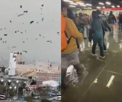 VIDEO | Tormenta golpea Santiago y Senapred declara Alerta Roja: Calles inundadas, granizos y estaciones de Metro afectadas
