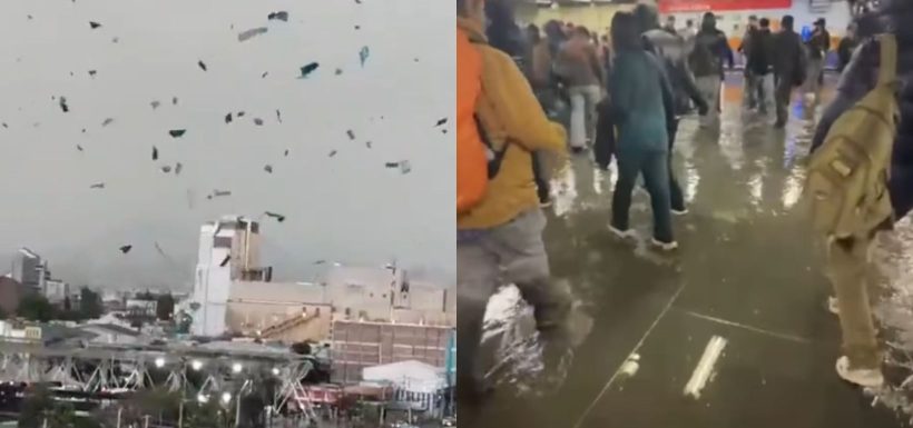 VIDEO | Tormenta golpea Santiago y Senapred declara Alerta Roja: Calles inundadas, granizos y estaciones de Metro afectadas