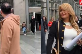 VIDEO | Tras 2° juez inhabilitado: Cathy Barriga recibió furiosos gritos afuera de tribunales y “Guardián” salió en su defensa